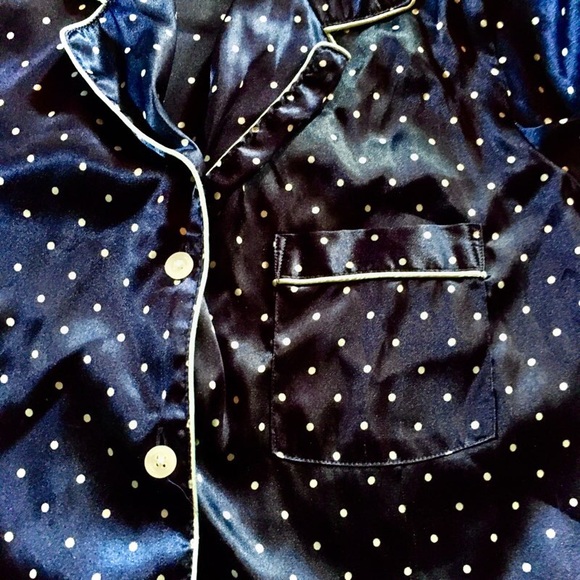 🌙 PINK Silk Pajama Top - Polka Dot - Picture 5 of 9